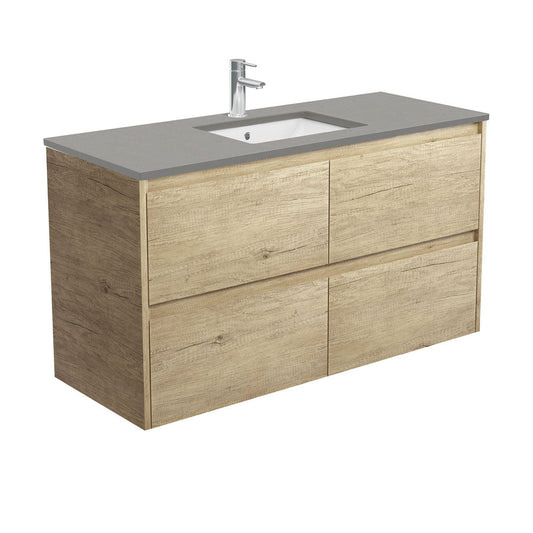 SARAH DOVE GREY AMATO 1200 SCANDI OAK Vanity Wall Hung 1TH