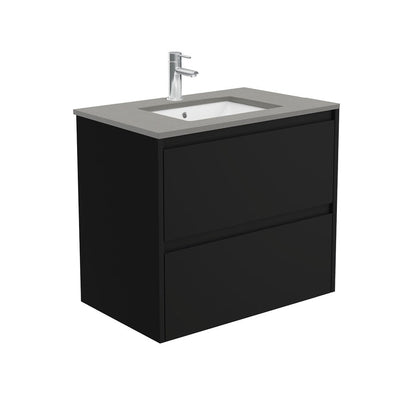 SARAH DOVE GREY AMATO 750 Satin Black Vanity Wall Hung 1TH
