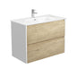 JOLI AMATO 900 SCANDI OAK Vanity with Matte White Panels Wall Hung 1TH
