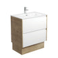 JOLI AMATO 750 Matte White Vanity with SCANDI OAK Panels and Kick 1TH