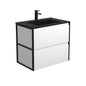 MONTANA AMATO 750 Matte White Vanity with Matte Black Frames Wall Hung 1TH