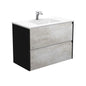 VANESSA AMATO 900 INDUSTRIAL Vanity with Matte Black Panels Wall Hung 1TH