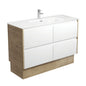 JOLI AMATO 1200 Matte White Vanity with SCANDI OAK Panels and Kick 1TH
