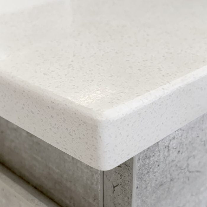 Sarah Roman Sand Undermount 750 Amato Industrial Vanity on Kick