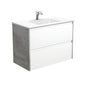 VANESSA AMATO 900 Matte White Vanity with INDUSTRIAL Panels Wall Hung 1TH