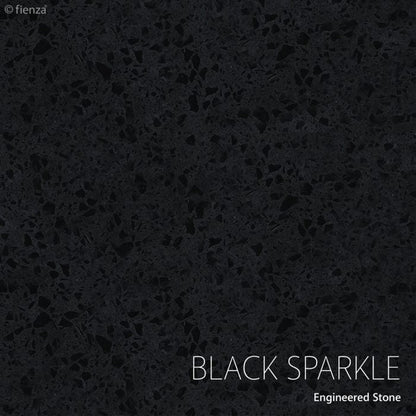 LUCIANA MB BLACK SPARKLE AMATO 1200 INDUSTRIAL Vanity Matte Black Panels On Kick NTH