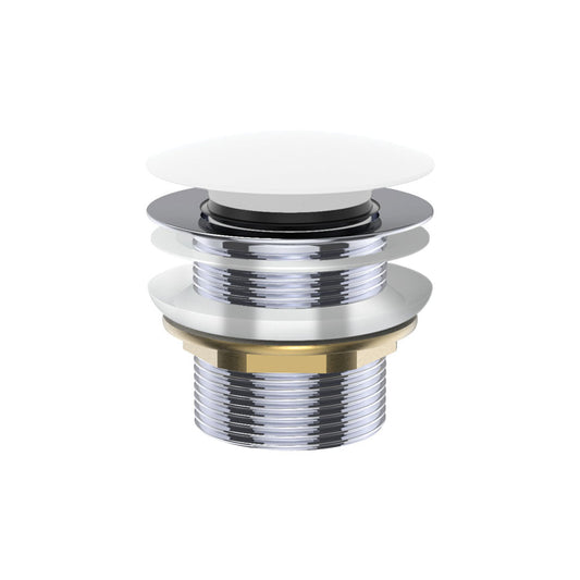Pull Out Pop Up Bath Waste 40mm Matte White No Overflow 55mm Thread Length