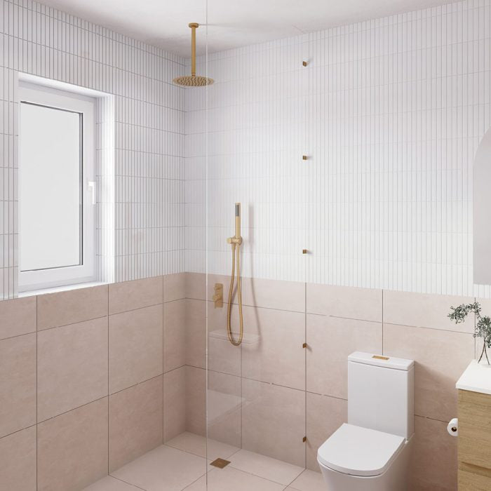 Round 300mm Shower Dropper Urban Brass