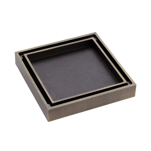 FLOOR WASTE 100mm Square Tile 2-in-1 88mm outlet Antique Brass