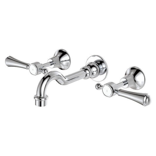 LILLIAN Lever Wall Bath/Basin Set Chrome
