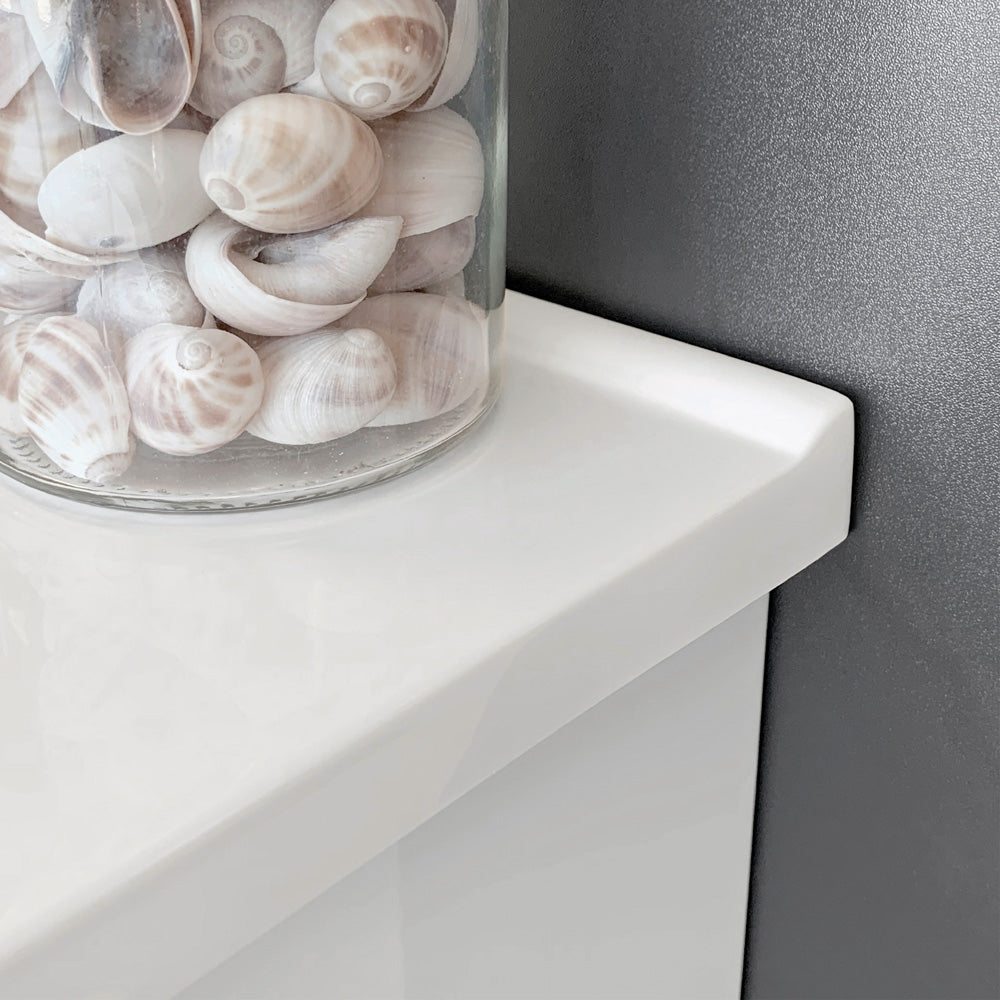 Vanessa Amato 1200 Satin White Vanity On Kick, Scandi Oak Panels