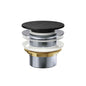 Pull Out Pop Up Bath Waste 40mm Black Cast Stone No Overflow 55mm Thread Length