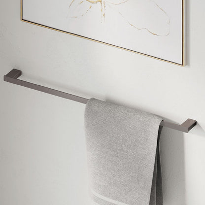 Tono Single Towel Rail, 610 mm, Gun Metal