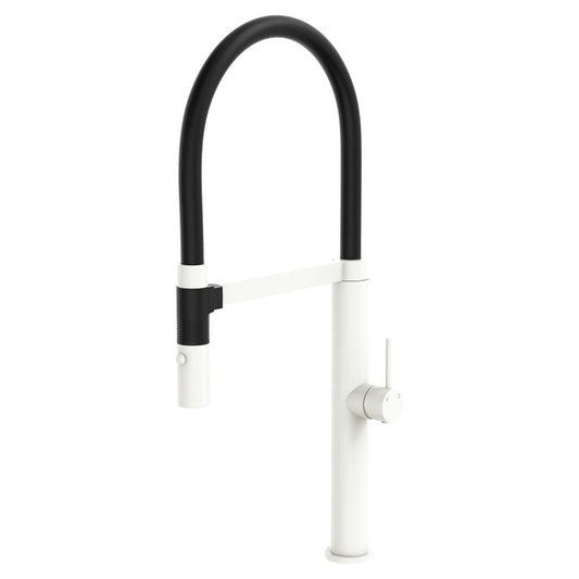 Kaya Pull Down Sink Mixer, Matte White