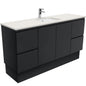 SARAH ROMAN SAND 1500 Fingerpull Matte Black Cab on Kick Single Bowl 1TH