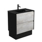 DOLCE MB AMATO 750 INDUSTRIAL Vanity with Matte Black Panels and Kick 1TH