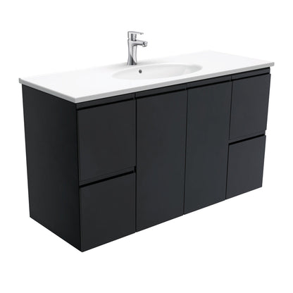 ROTONDO Ceramic 1200 Fingerpull Matte Black Wall Hung Cab 1TH