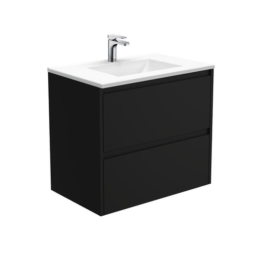 VANESSA AMATO 750 Matte Black Vanity Wall Hung 1TH