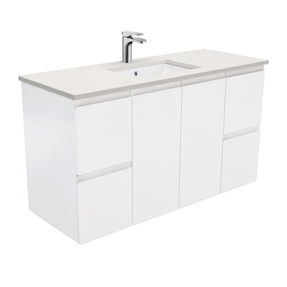 SARAH ROMAN SAND 1200 Fingerpull Matte White Wall Hung Cab 1TH
