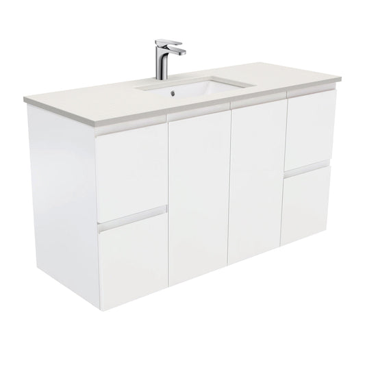 SARAH ROMAN SAND 1200 Fingerpull Matte White Wall Hung Cab 1TH