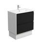 JOLI AMATO 750 Matte Black Vanity with Matte White Panels and Kick 1TH