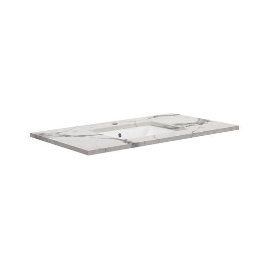 SARAH Undermount CALACATTA MARBLE 900mm Basin Top Only 1TH