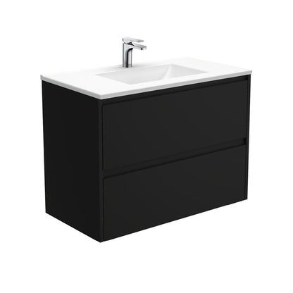 VANESSA AMATO 900 Matte Black Vanity Wall Hung 1TH