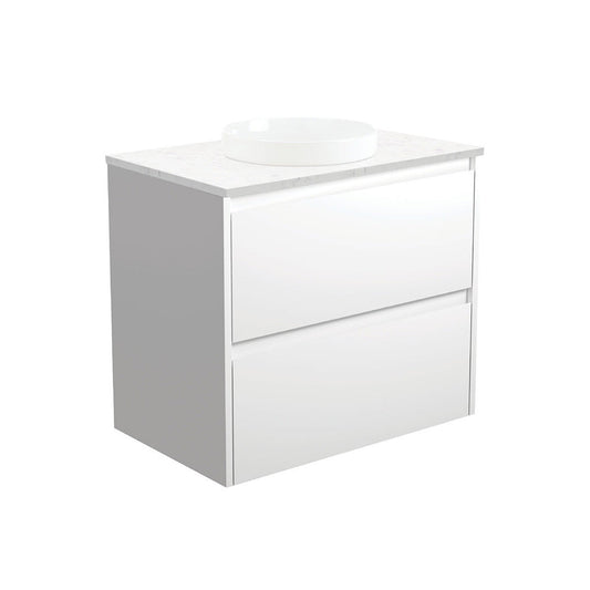 REBA Semi Inset BIANCO AMATO 750 Satin White Vanity Wall Hung NTH