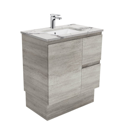 Sarah Calacatta Marble Undermount 750 Edge Industrial Vanity on Kick