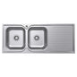 TIVA 1180 Kitchen Sink Left Double Bowl & Drainer Topmount 19L-19L 1TH 1180x480x180mm