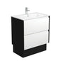JOLI AMATO 750 Matte White Vanity with Matte Black Panels and Kick 1TH