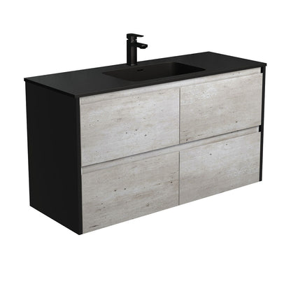 MONTANA AMATO 1200 INDUSTRIAL Vanity with Matte Black Panels Wall Hung 1TH