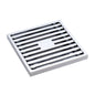 FLOOR WASTE 100mm Square Slim Grate 88mm outlet Chrome