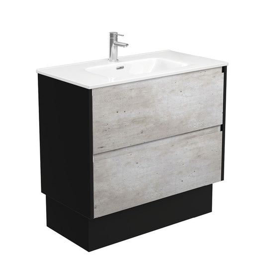 JOLI AMATO 900 INDUSTRIAL Vanity with Matte Black Panels and Kick 1TH