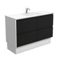 VANESSA AMATO 1200 Matte Black Vanity with Matte White Panels and Kick 1TH