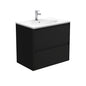 ROTONDO AMATO 750 Matte Black Vanity Wall Hung 1TH
