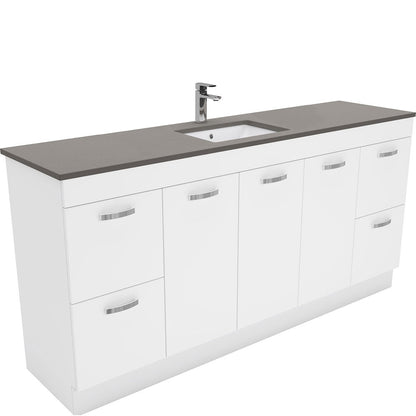 Sarah Dove Grey Undermount Single Bowl 1800 UniCab Vanity on Kick
