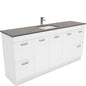 Sarah Dove Grey Undermount Single Bowl 1800 UniCab Vanity on Kick