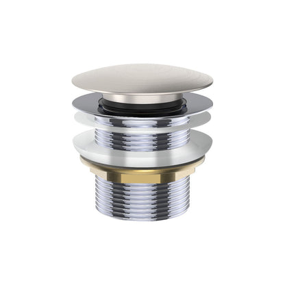 Pull Out Pop Up Bath Waste 40mm Brushed Nickel No Overflow 55mm Thread Length