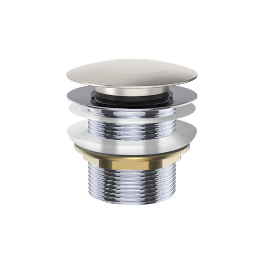 Pull Out Pop Up Bath Waste 40mm Brushed Nickel No Overflow 55mm Thread Length