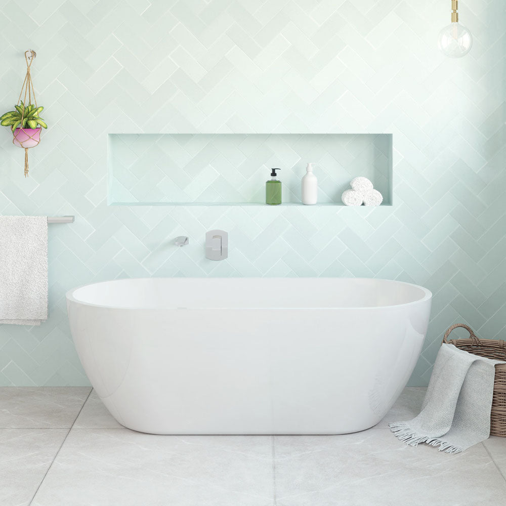KOKO Matte White 1680 Freestanding Acrylic Bath 1680 x 750 x 580mm