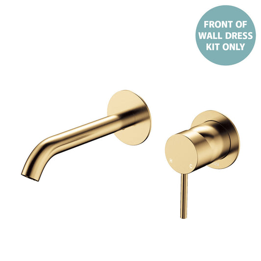 Kaya Basin/Bath Wall Mixer Dress Kit, Round Plates, 160mm Outlet, Urban Brass