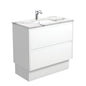 SARAH CALACATTA MARBLE AMATO 900 Satin White Vanity On Kick 1TH