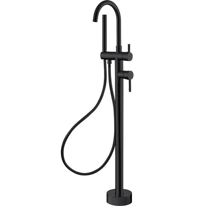 HUSTLE Floor Mounted Bath Mixer with Hand Shower Matte Black