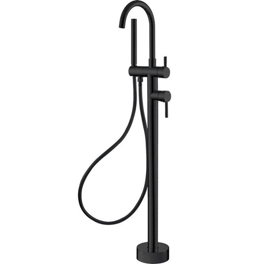 HUSTLE Floor Mounted Bath Mixer with Hand Shower Matte Black