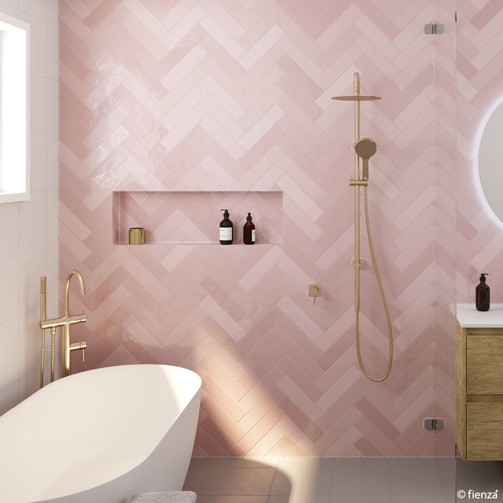 KAYA Floor Mounted Bath Mixer with Hand Shower Urban Brass