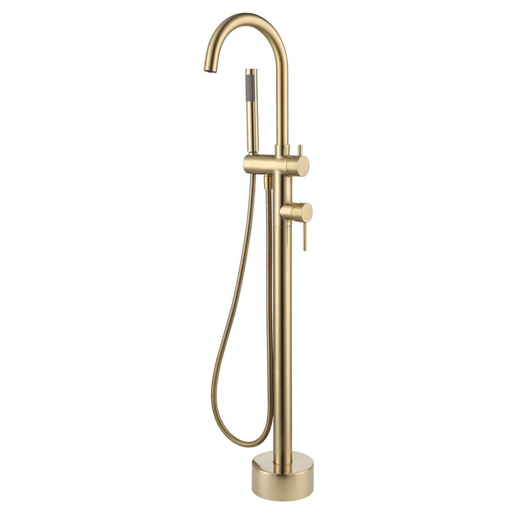 KAYA Floor Mounted Bath Mixer with Hand Shower Urban Brass