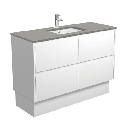 SARAH DOVE GREY AMATO 1200 Satin White Vanity On Kick 1TH