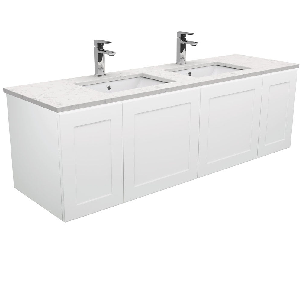 Sarah Bianco Marble Undermount Double Bowl 1500 Mila Wall-Hung Vanity