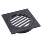 Square Floor Waste Round Grate 100mm Matte Black